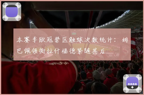 本赛季欧冠禁区触球次数统计：姆巴佩领衔拉什福德紧随其后